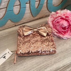 RoseGold Minnie Mouse Sequined Wallet by Loungefly